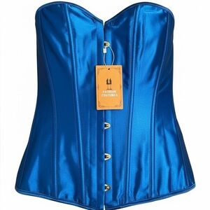 Royal Blue Satin Costume Corset — New With Tags